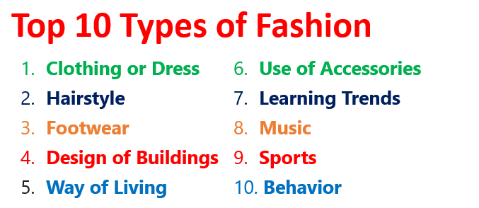 Top 10 types of fashion. A creative, engaging what is fashion essay.