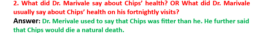 Q2: Short Answers to Questions Goodbye Mr. Chips